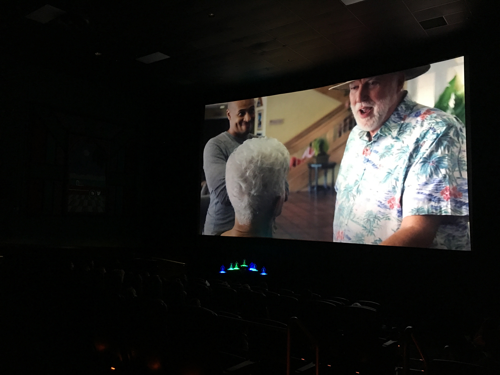 One of the many Bonita Springs Short Film Festival films on a large movie theater screen